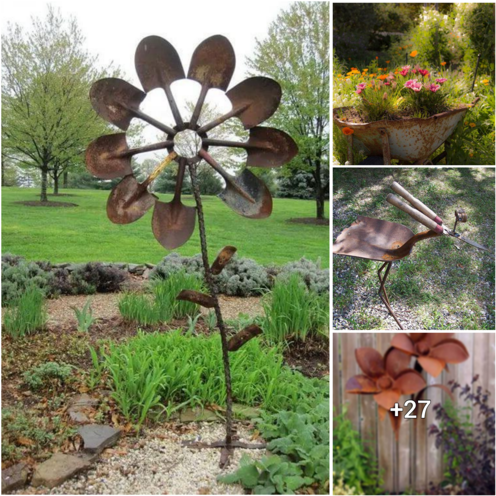 “Revitalize Your Outdoor Space with these 27 Creative Rusty Metal Garden DIYs”
